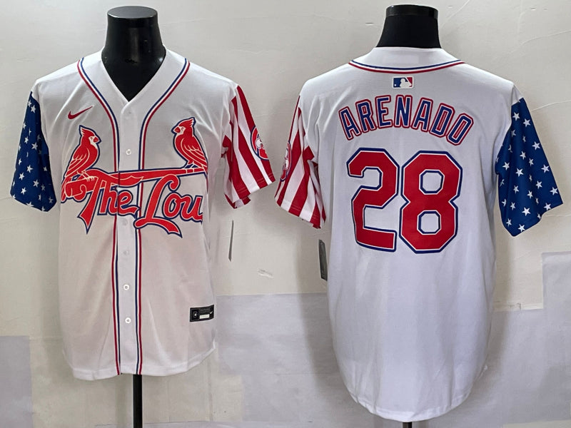 Men’s St. Louis Cardinals Nolan Arenado #28 White Jersey