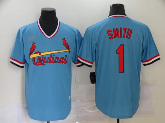 Men’s St. Louis Cardinals Ozzie Smith #1 Blue Baseball Jersey
