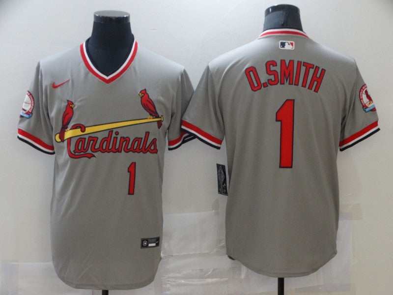 Men’s St. Louis Cardinals Ozzie Smith #1 Gray Jersey