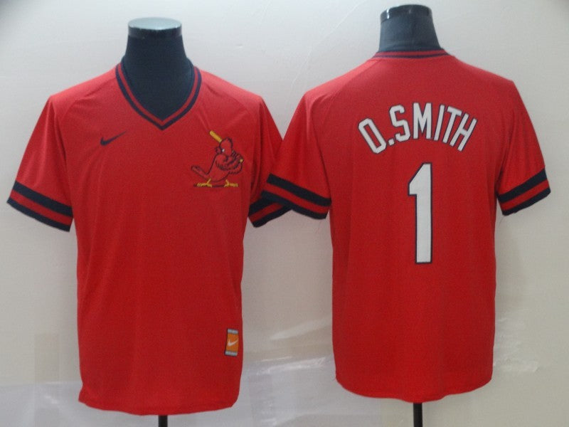 Men’s St. Louis Cardinals Ozzie Smith #1 Red Stitched Jersey