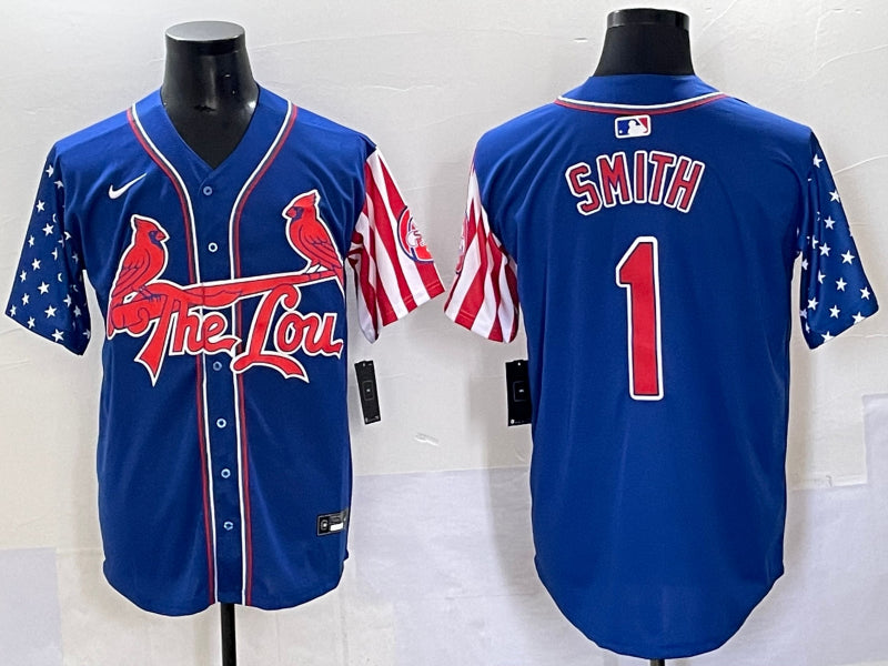 Men’s St. Louis Cardinals Ozzie Smith #1 Royal Jersey