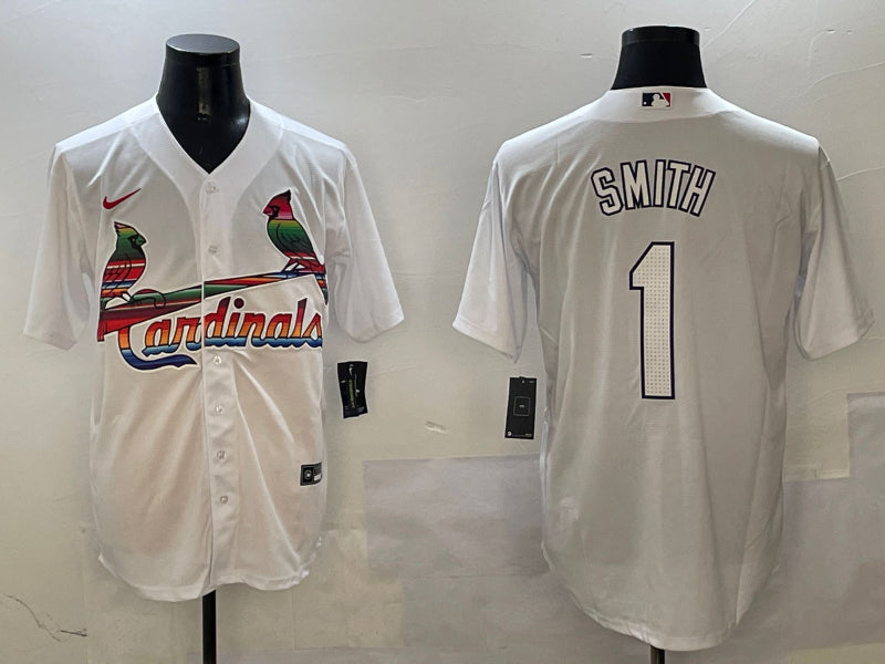 Men’s St. Louis Cardinals Ozzie Smith #1 White Jersey