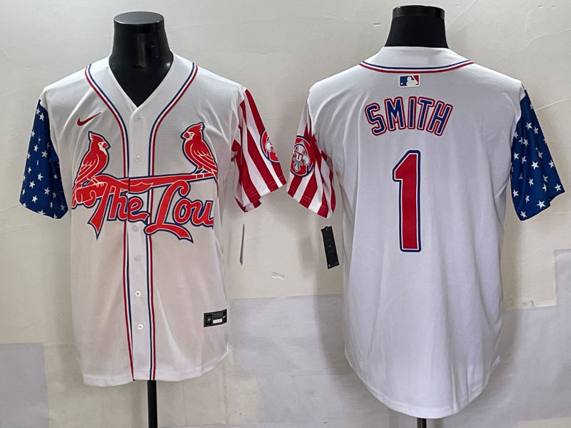 Men’s St. Louis Cardinals Ozzie Smith #1 White Jersey