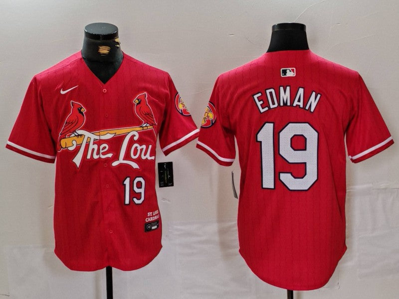 Men’s St. Louis Cardinals Tommy Edman #19 Red 2024 City Connect Limited Jersey