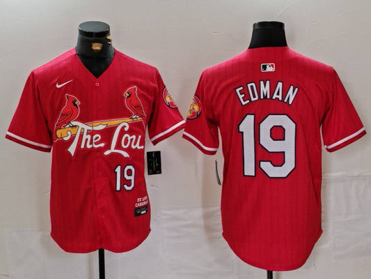 Men’s St. Louis Cardinals Tommy Edman #19 Red 2024 City Connect Limited Jersey
