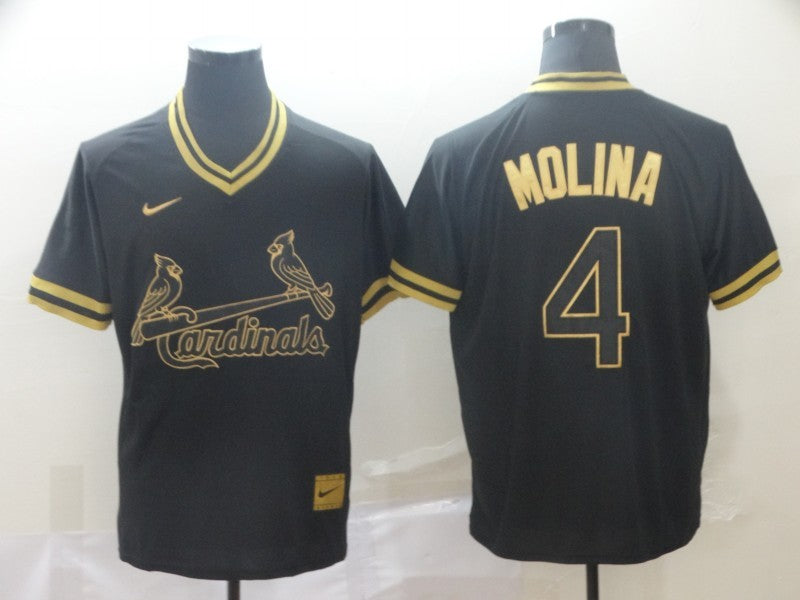 Men’s St. Louis Cardinals Yadier Molina #4 Black Jersey