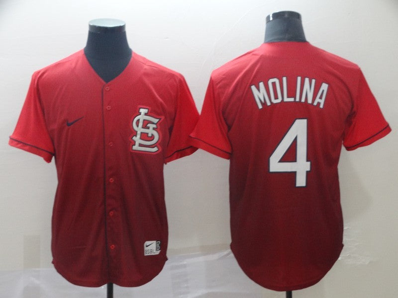 Men’s St. Louis Cardinals Yadier Molina #4 Red Stitched Jersey