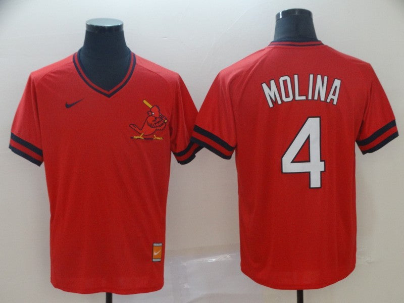 Men’s St. Louis Cardinals Yadier Molina #4 Red Stitched Jersey