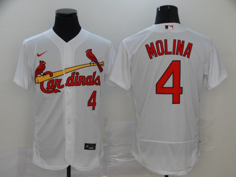 Men’s St. Louis Cardinals Yadier Molina #4 White Baseball Jersey