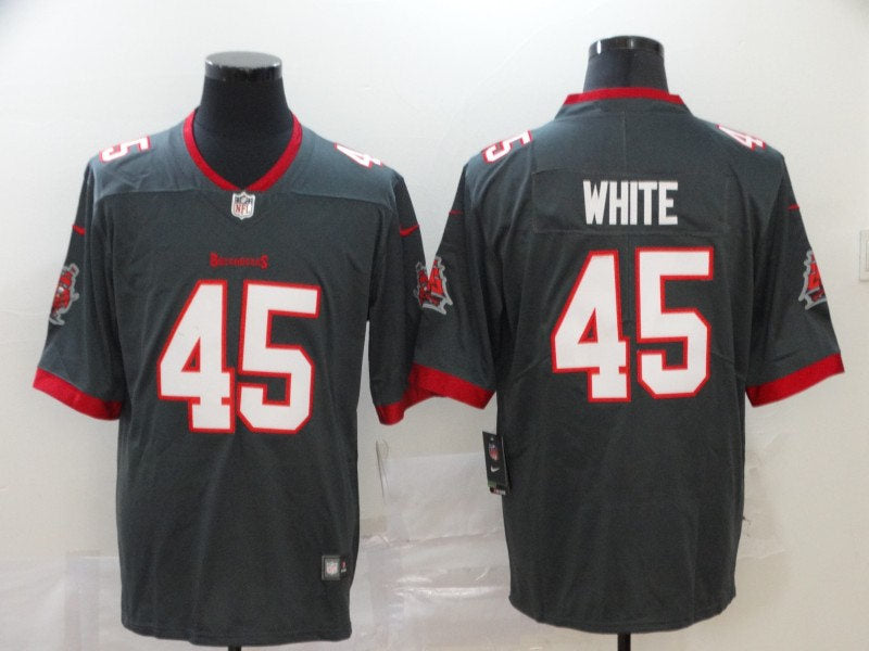 Men’s Tampa Bay Buccaneers #45 Devin White Nike Pewter Alternate Vapor Limited Jersey