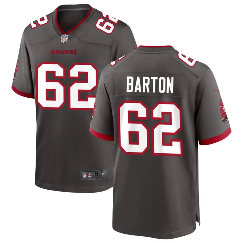 Mens Tampa Bay Buccaneers #62 Graham Barton Nike Pewter Alternate F.U.S.E. Vapor Limited Jersey