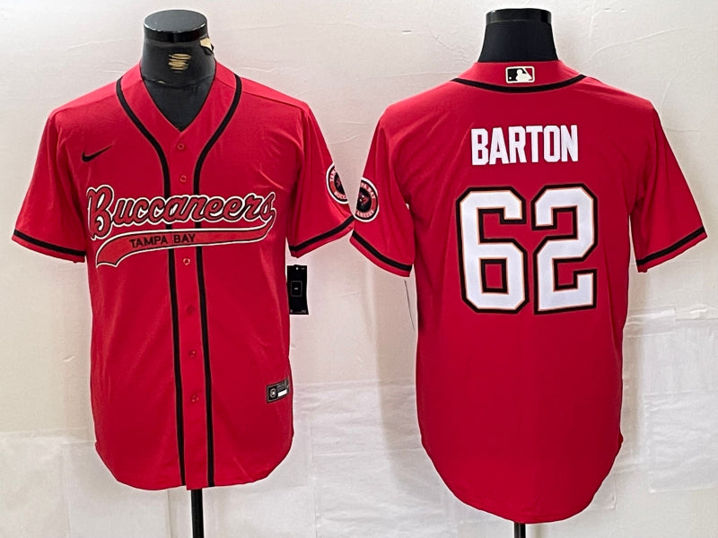 Men’s Tampa Bay Buccaneers Graham Barton #62 Red Jersey