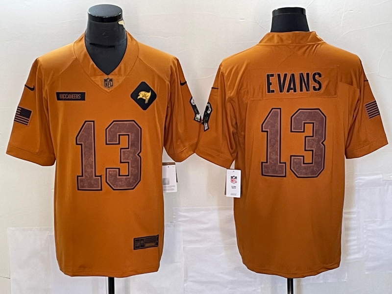 Men’s Tampa Bay Buccaneers Mike Evans #13 Brown 2023 Salute To Service Limited Jersey