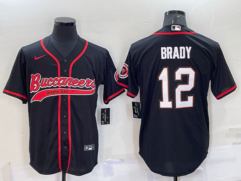 Men’s Tampa Bay Buccaneers Tom Brady #12 Black Jersey Joint Edition