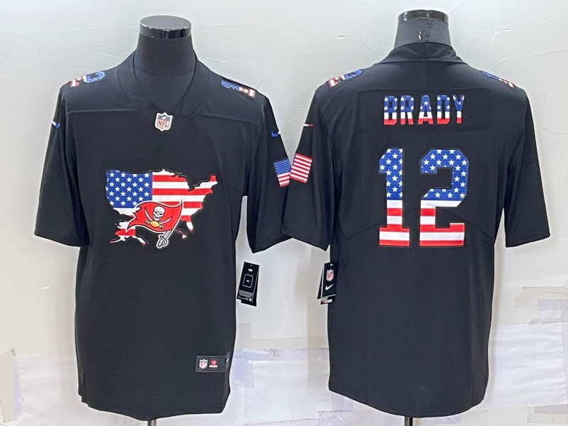 Men’s Tampa Bay Buccaneers Tom Brady #12 Black Jersey
