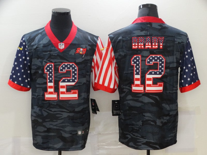 Men’s Tampa Bay Buccaneers Tom Brady #12 Gray Camouflage Jersey