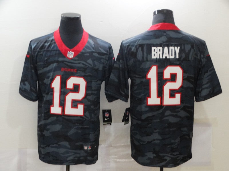 Men’s Tampa Bay Buccaneers Tom Brady #12 Gray Camouflage Jersey