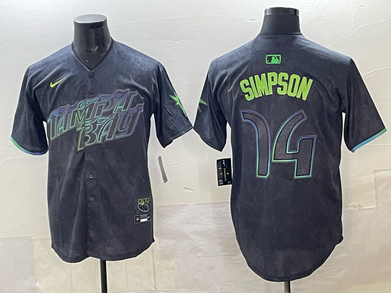 Men’s Tampa Bay Rays Chandler Simpson #14 Charcoal 2024 City Connect Limited Jersey