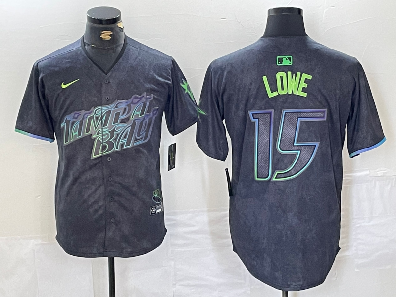 Men’s Tampa Bay Rays Josh Lowe #15 Charcoal 2024 City Connect Limited Jersey