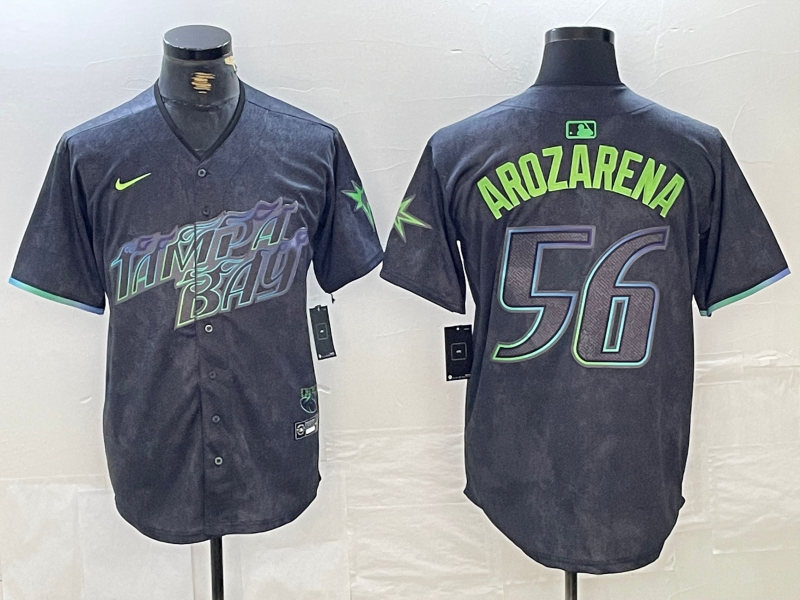 Men’s Tampa Bay Rays Randy Arozarena #56 Charcoal 2024 City Connect Limited Jersey