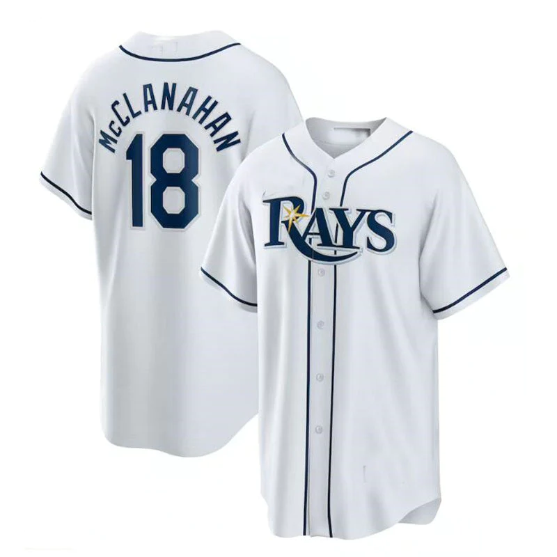 Men’s Tampa Bay Rays Shane McClanahan #18 White Home Jersey