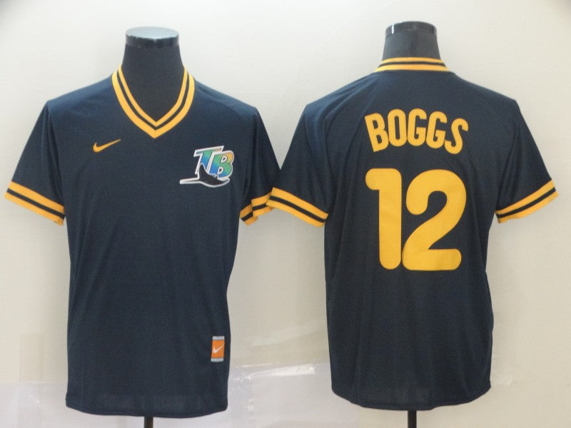Men’s Tampa Bay Rays Wade Boggs #12 Navy Baseball Jersey