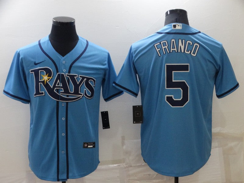 Men’s Tampa Bay Rays Wander Franco #5 Blue Baseball Jersey