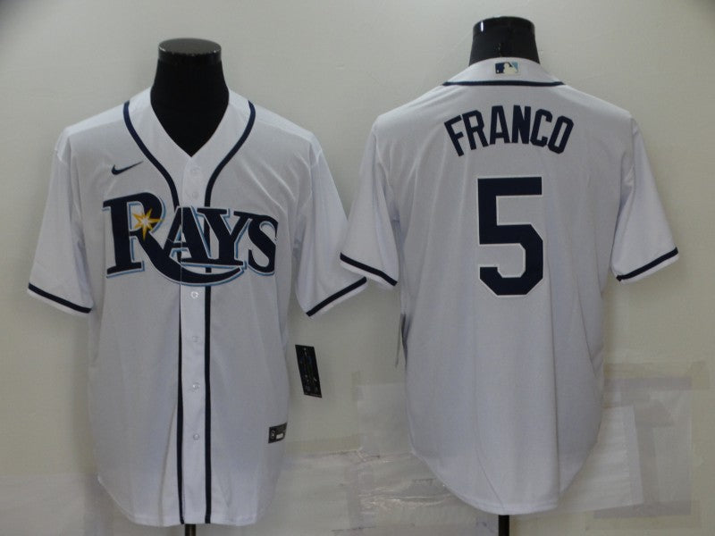 Men’s Tampa Bay Rays Wander Franco #5 White Baseball Jersey