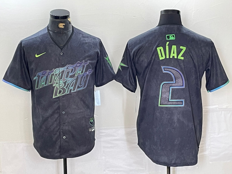 Men’s Tampa Bay Rays Yandy Diaz #2 Charcoal 2024 City Connect Limited Jersey