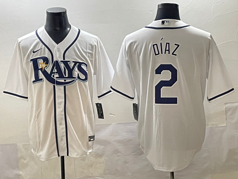 Men’s Tampa Bay Rays Yandy Diaz #2 White Home Jersey