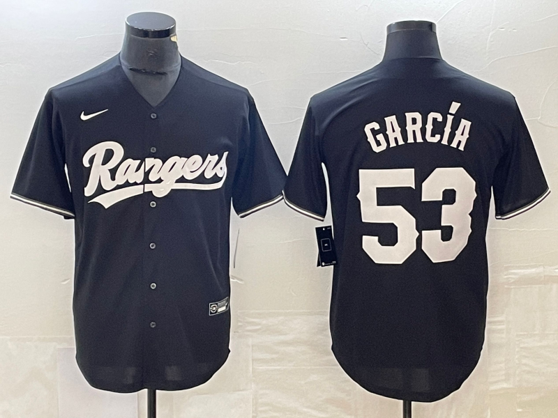 Men’s Texas Rangers Adolis Garcia #53 Black Jersey