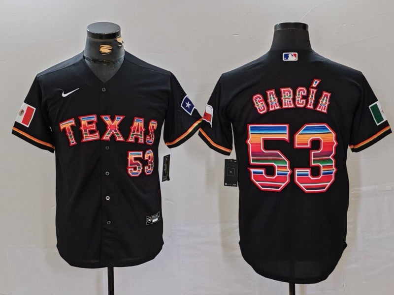 Men’s Texas Rangers Adolis Garcia #53 Black Limited Jersey