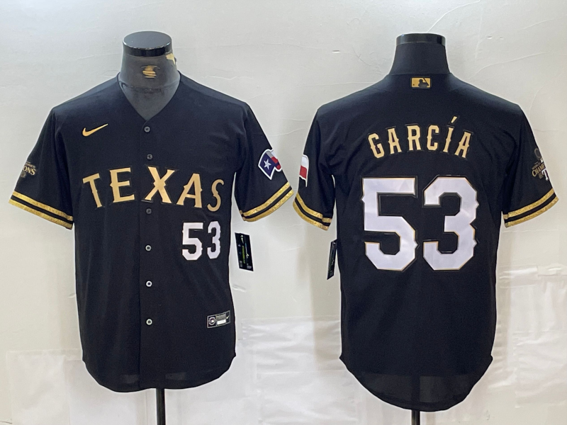 Men’s Texas Rangers Adolis Garcia #53 Black Team Jersey