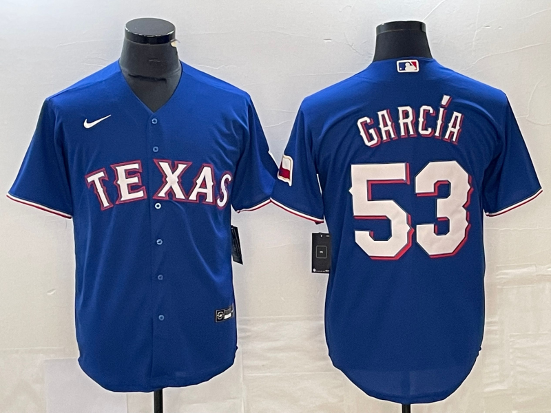 Men’s Texas Rangers Adolis Garcia #53 Blue Baseball Jersey