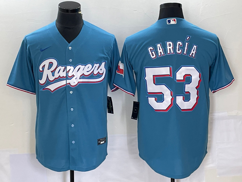 Men’s Texas Rangers Adolis Garcia #53 Blue Jersey