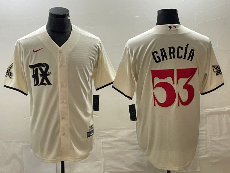 Men’s Texas Rangers Adolis Garcia #53 Cream 2023 City Connect Baseball Jersey