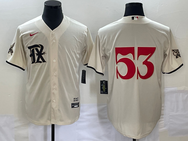 Men’s Texas Rangers Adolis Garcia #53 Cream 2023 City Connect Jersey