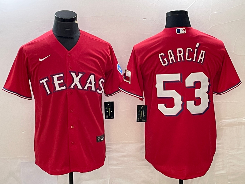 Men’s Texas Rangers Adolis Garcia #53 Red Jersey