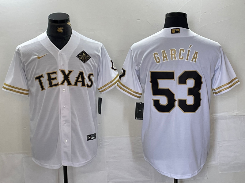 Men’s Texas Rangers Adolis Garcia #53 White Limited Jersey