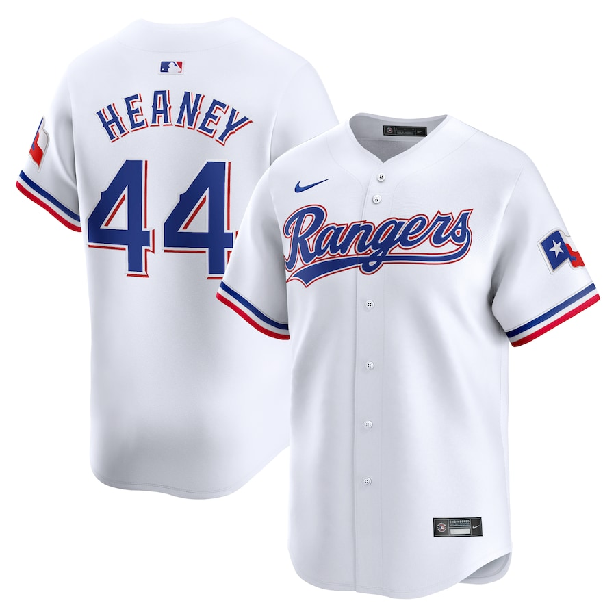 Men’s Texas Rangers Andrew Heaney #44 White Home Limited Jersey