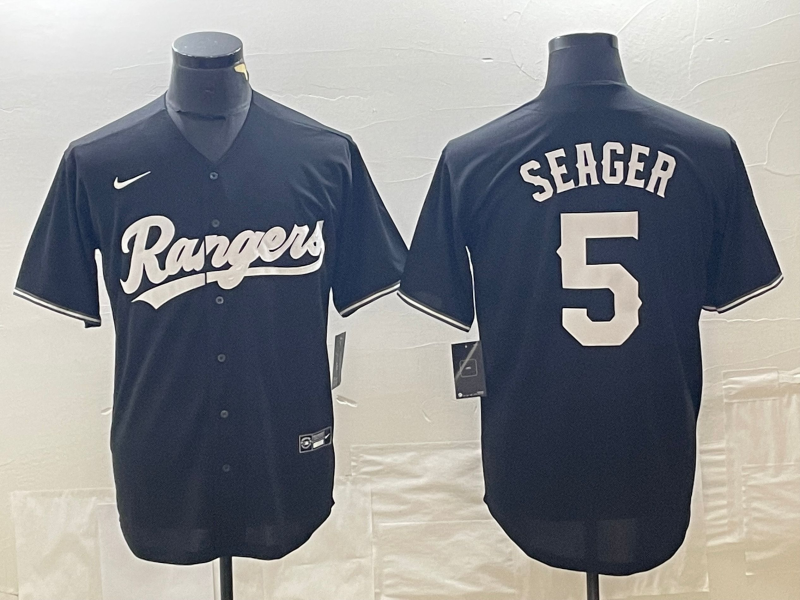 Men’s Texas Rangers Corey Seager #5 Black Jersey