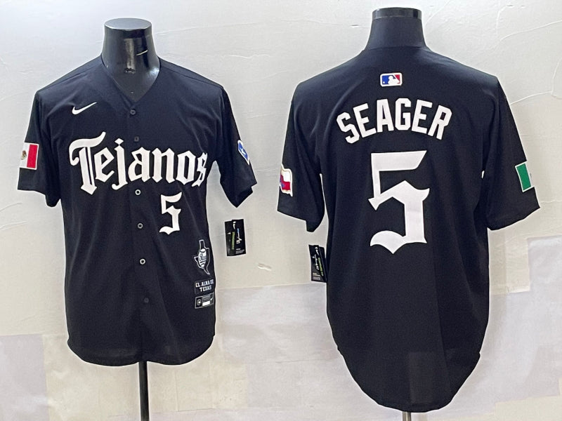 Men’s Texas Rangers Corey Seager #5 Black Jersey