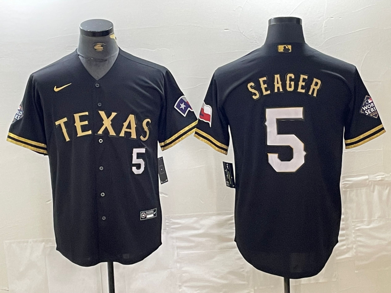 Men’s Texas Rangers Corey Seager #5 Black Jersey