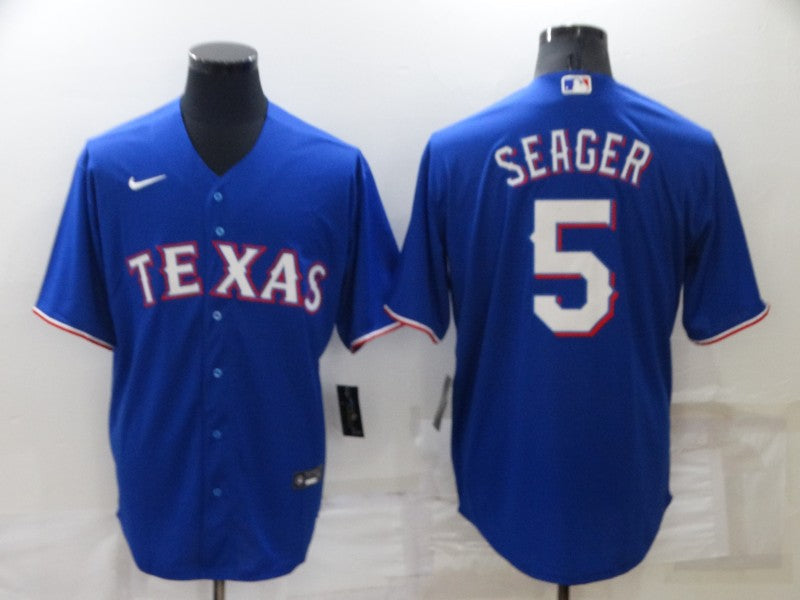 Men's Texas Rangers Corey Seager #5 Blue Baseball Jersey