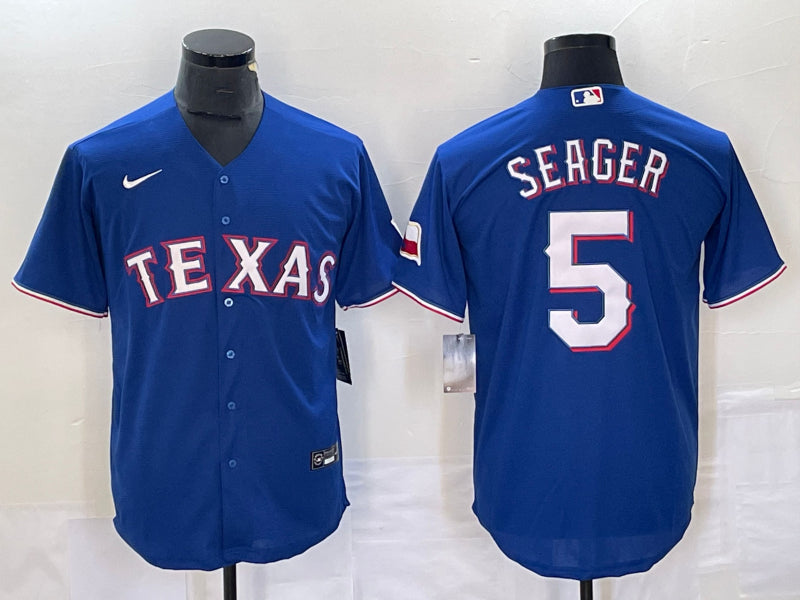 Men’s Texas Rangers Corey Seager #5 Blue Baseball Jersey