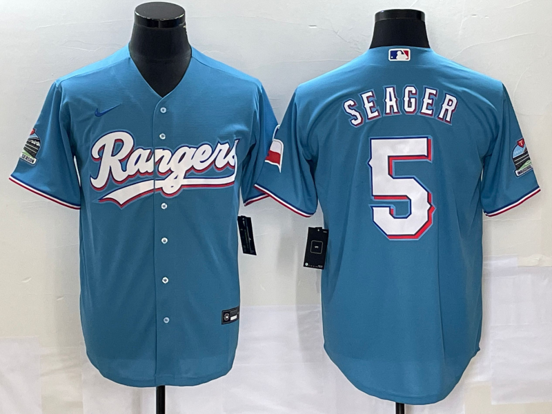 Men’s Texas Rangers Corey Seager #5 Blue Jersey