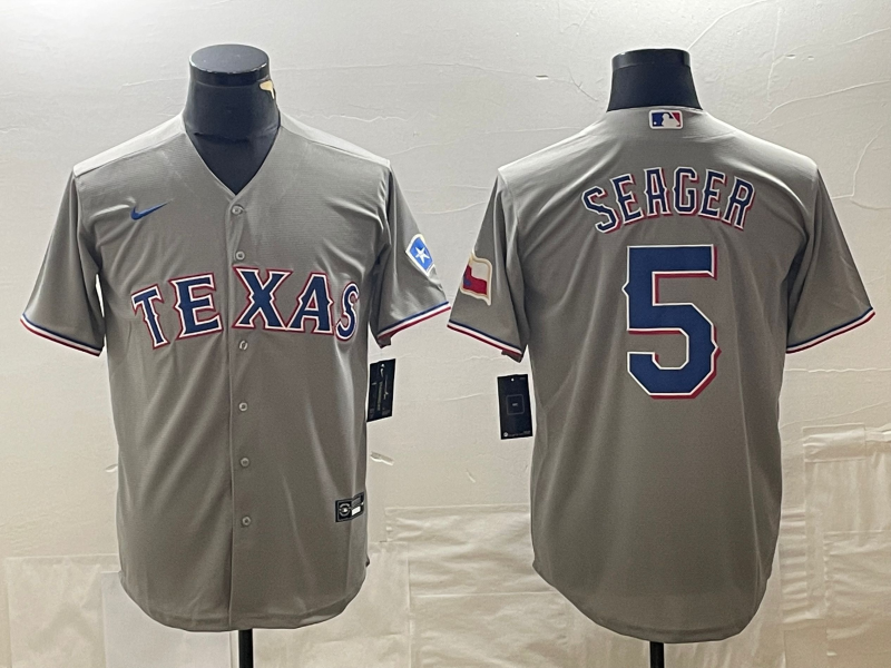Men’s Texas Rangers Corey Seager #5 Gray Jersey