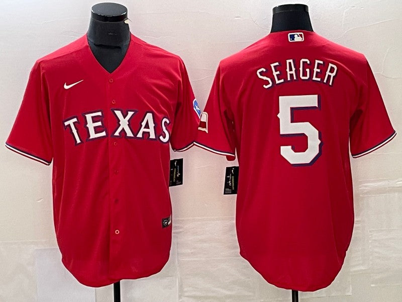 Men’s Texas Rangers Corey Seager #5 Red Jersey