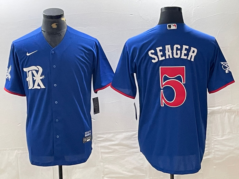 Men’s Texas Rangers Corey Seager #5 Royal City Connect Limited Jersey