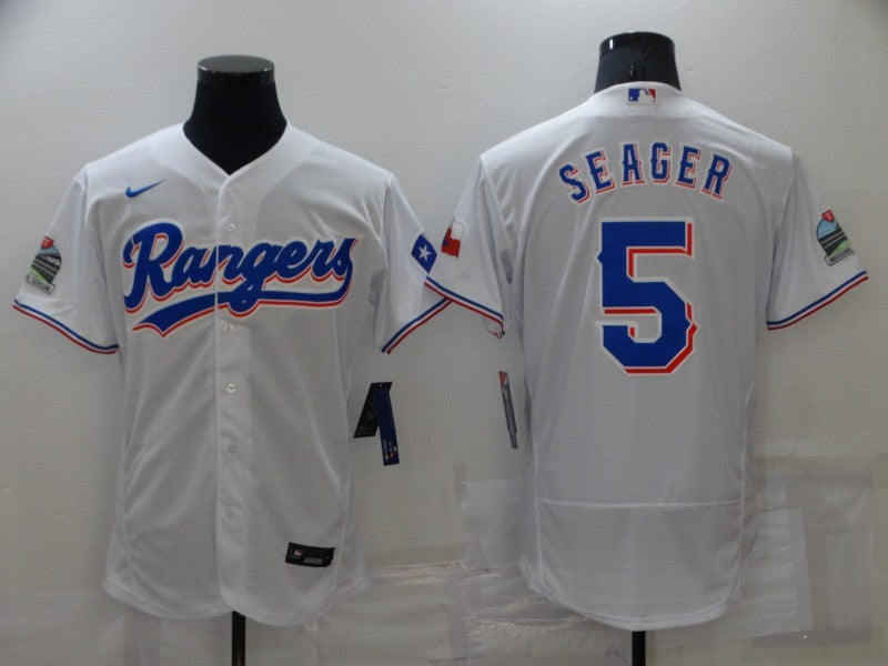 Men's Texas Rangers Corey Seager #5 White Baseball Jersey